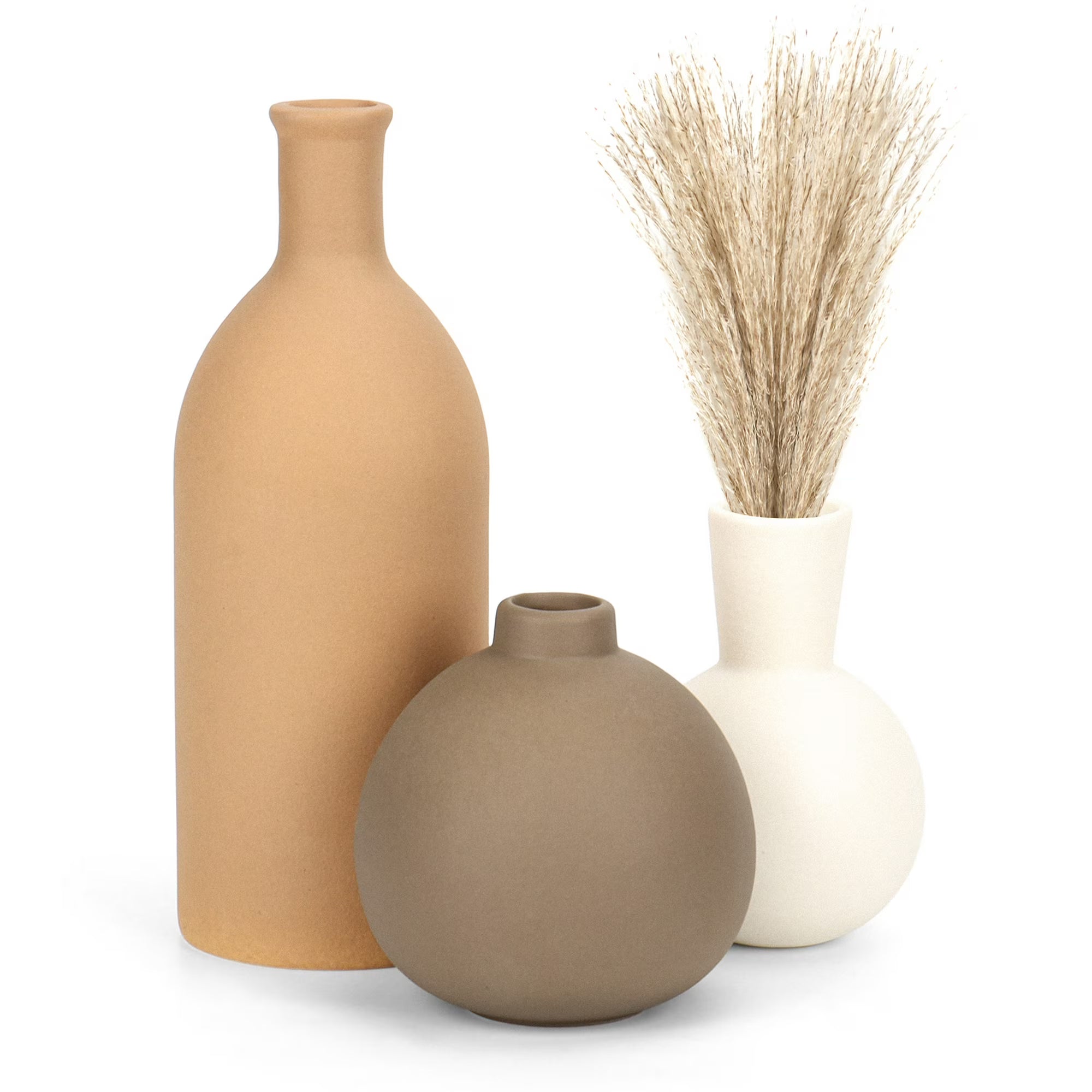 Sanmadrola Ceramic Vase Set for Flowers (Brown)