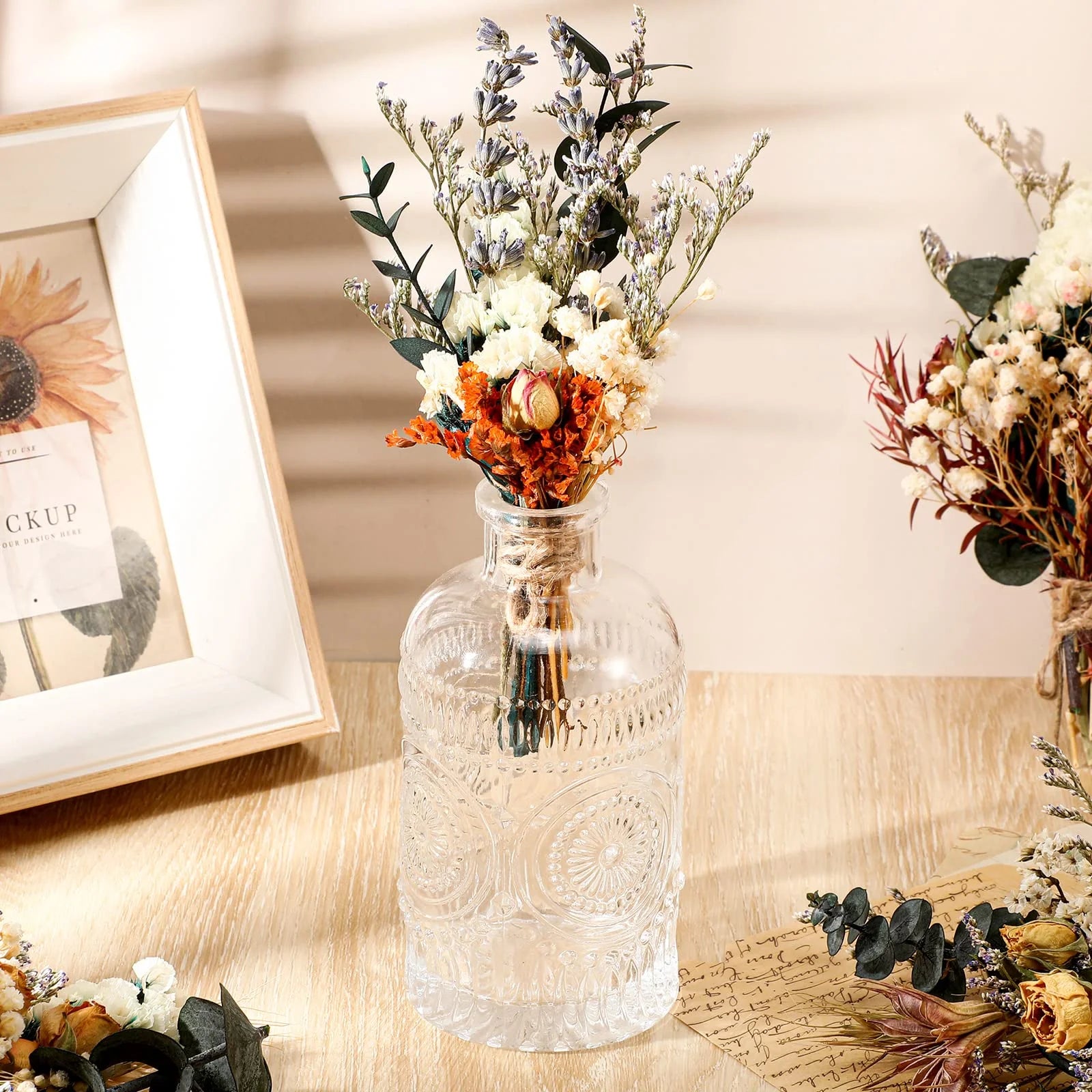 MODANU Boho Dried Flower Bouquets (6-Piece Set, Style 1)