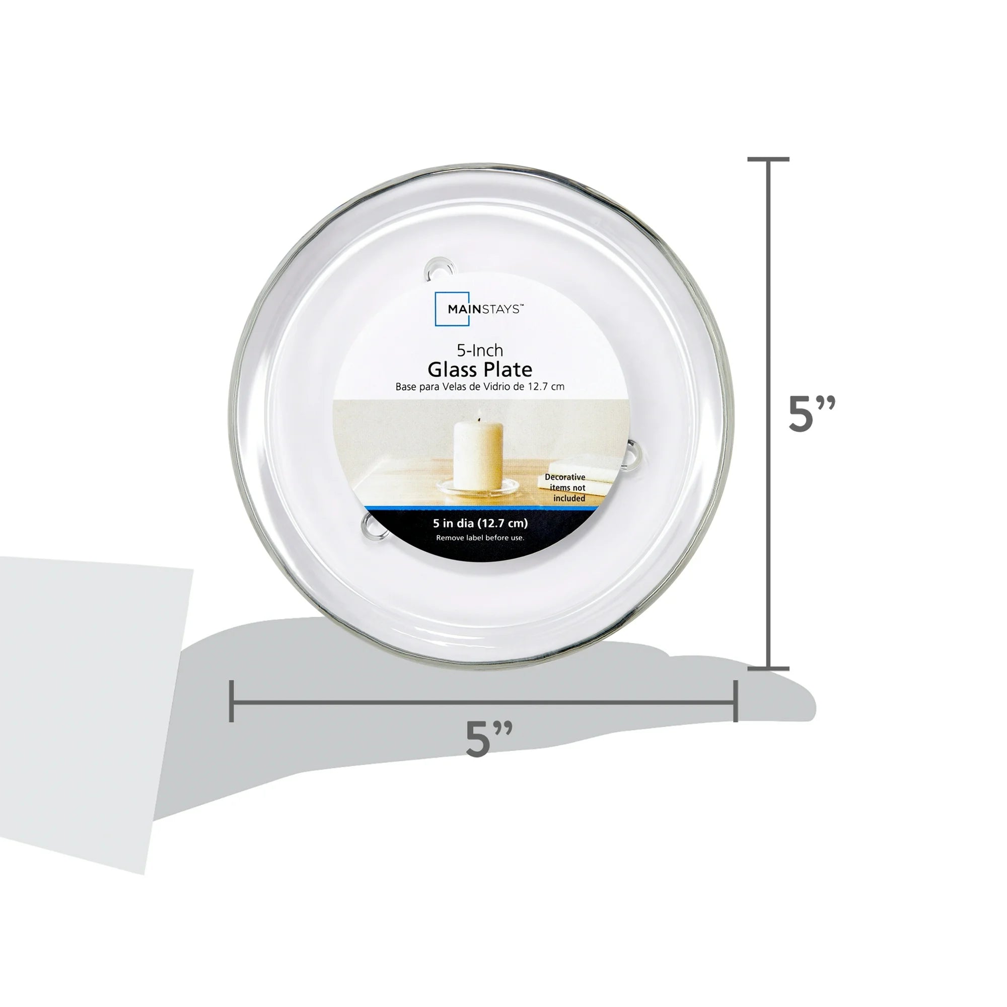 Mainstays Decorative Glass Candleholder Plate (Clear, 5")
