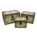 Northlight Set of 3 Decorative Wooden Storage Boxes (Brown & Cream, 22")