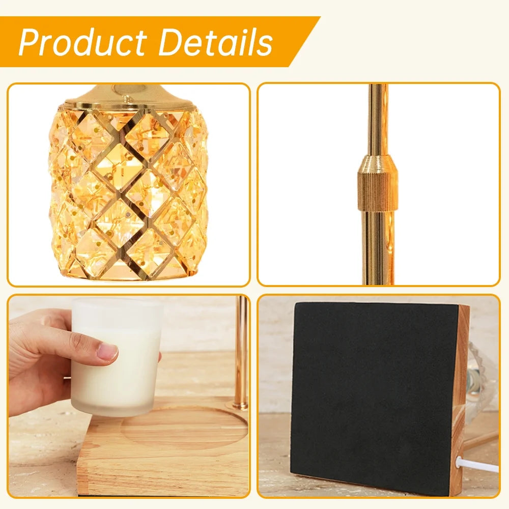 Hyindoor Candle Warmer Lamp with Timer & Adjustable Height (Vintage Wax Melt Warmer, 2 GU10 Bulbs)